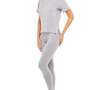 FRENCH CONNECTION Pajama Set Size Large‎ Gray Pants & Tee Soft Cool